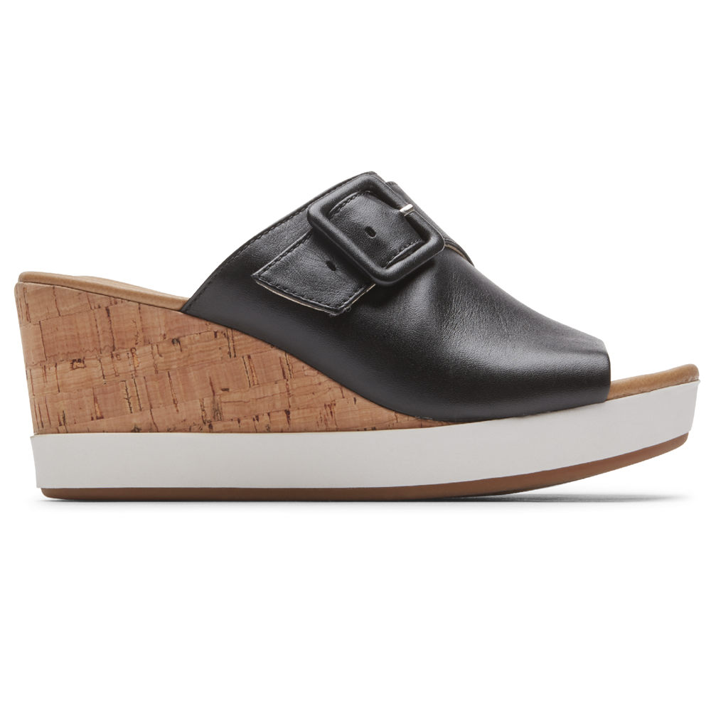 Sandalias Rockport Mujer Mexico - Lyla Buckle Negros - NFEBS0378